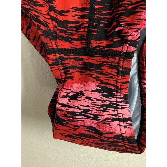 NIKE Performance One Piece Fire Red Black Swimsuit Womens Size 10 Swimming EUC - Picture 6 of 9